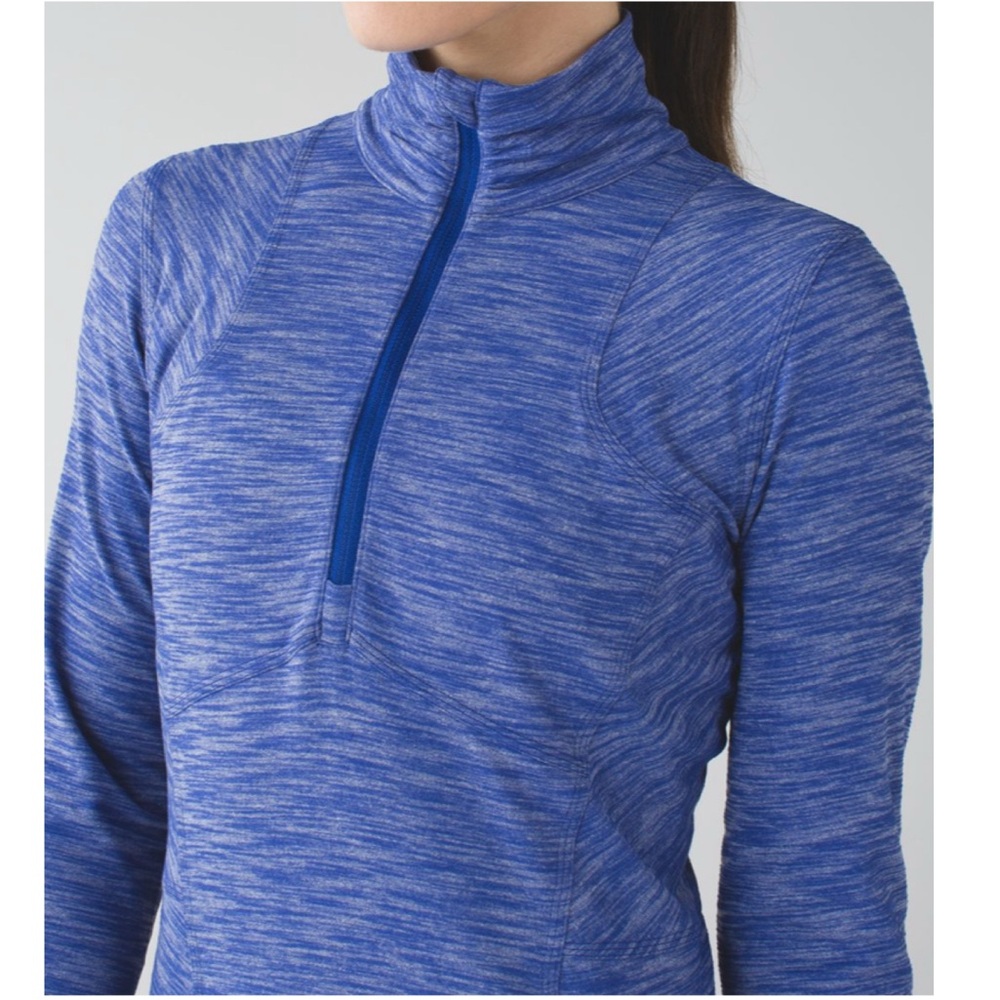 Lululemon Kanto Catch Me 1/2 Zip in Heathered Sapphire Blue Size 6 - Picture 4 of 16